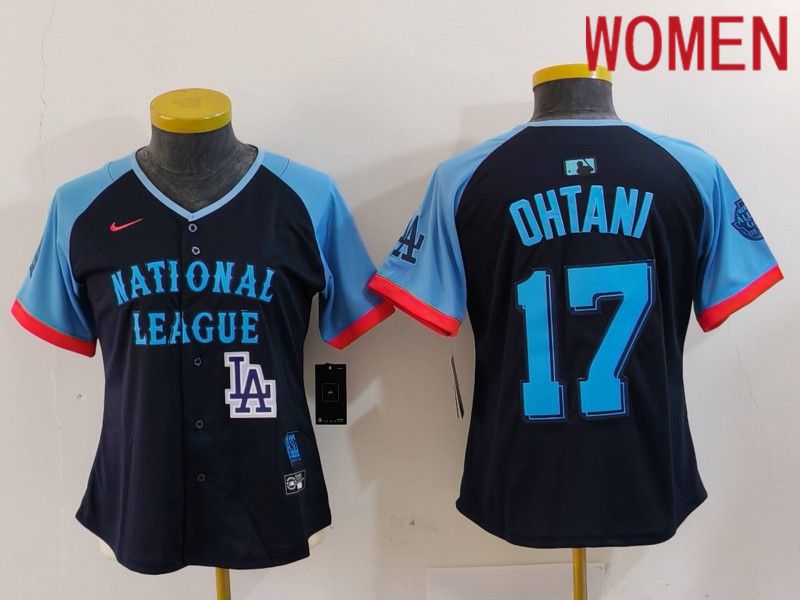 Women Los Angeles Dodgers #17 Ohtani Blue All star 2024 Nike MLB Jersey style 8015->women mlb jersey->Women Jersey
